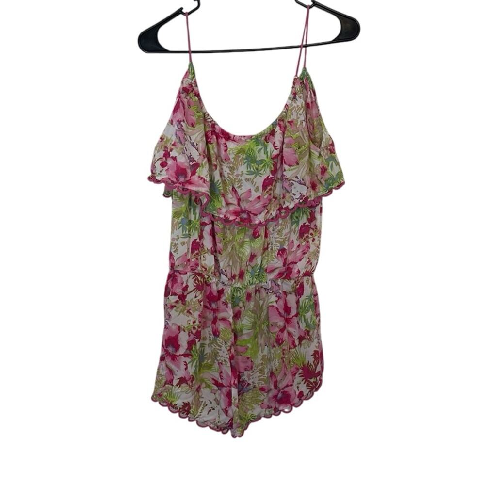 Victoria's Secret Floral Lightweight Tropical Ruffled Romper Size S Vacation